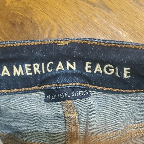 American Eagle Distressed Women's Blue Jean Jeggings; Excellent Condition - Picture 3 of 5